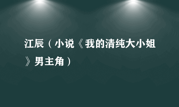 江辰（小说《我的清纯大小姐》男主角）