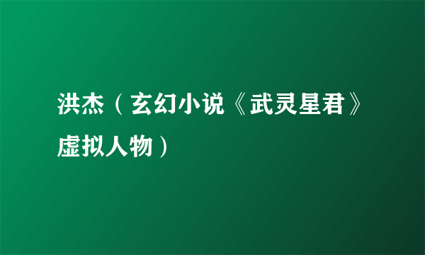 洪杰（玄幻小说《武灵星君》虚拟人物）