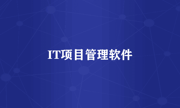 IT项目管理软件