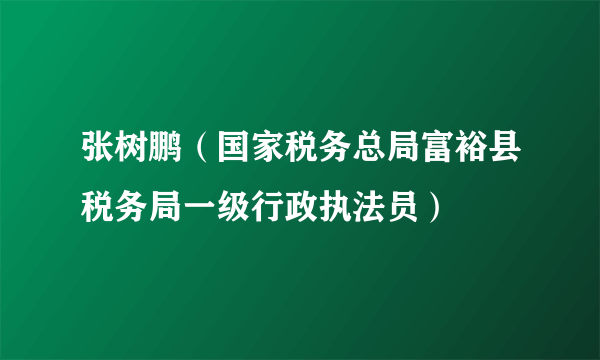 张树鹏（国家税务总局富裕县税务局一级行政执法员）