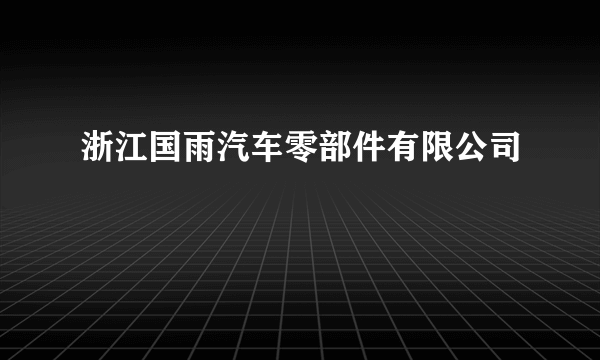 浙江国雨汽车零部件有限公司