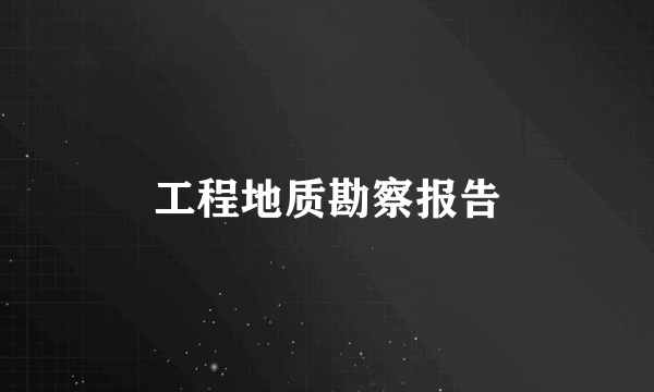 工程地质勘察报告