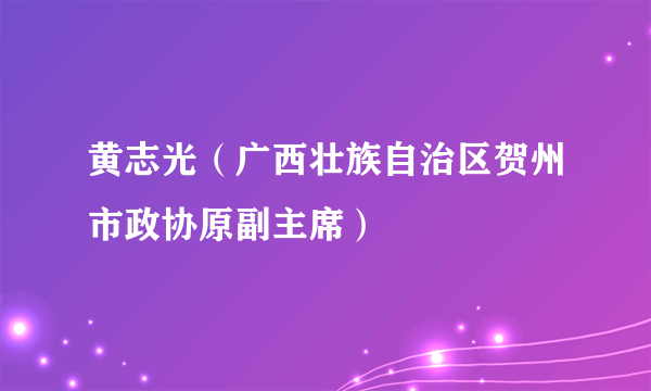 黄志光（广西壮族自治区贺州市政协原副主席）