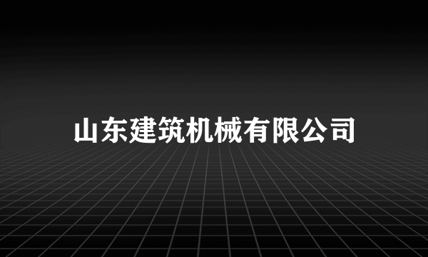 山东建筑机械有限公司