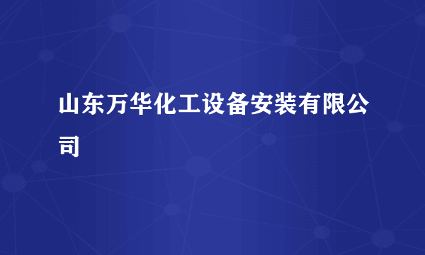 山东万华化工设备安装有限公司