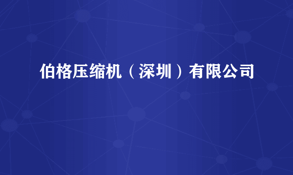伯格压缩机（深圳）有限公司