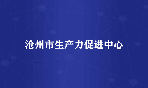沧州市生产力促进中心