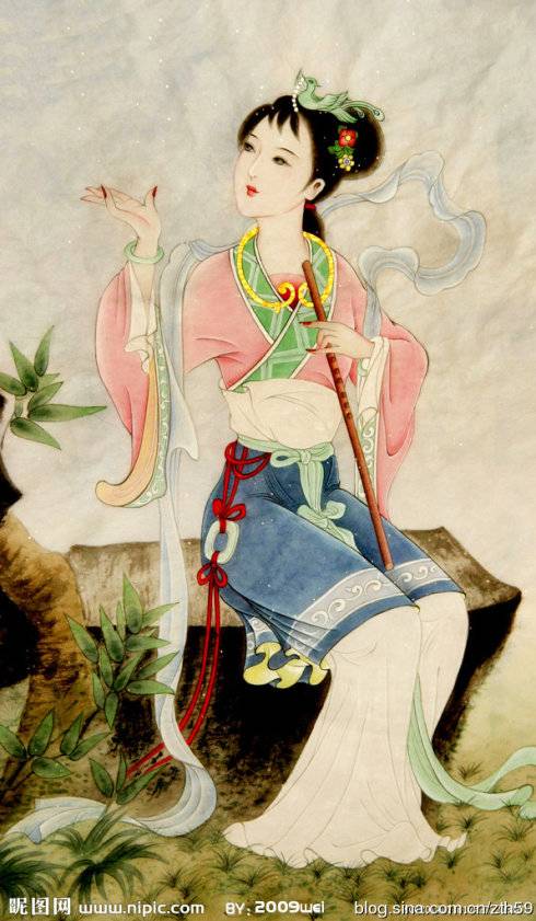 萧史吹箫图