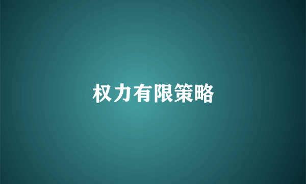 权力有限策略