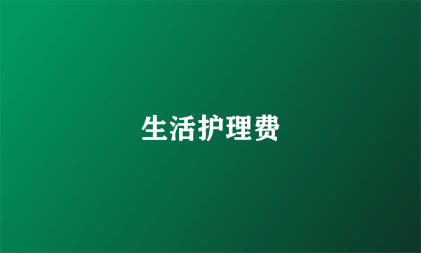 生活护理费