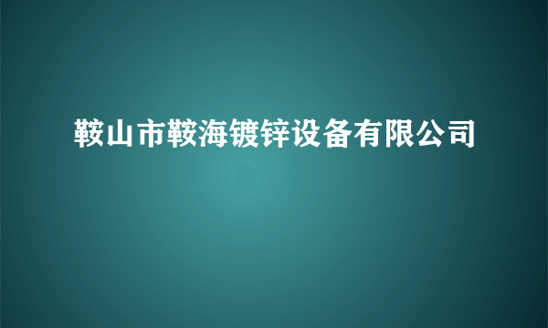 鞍山市鞍海镀锌设备有限公司
