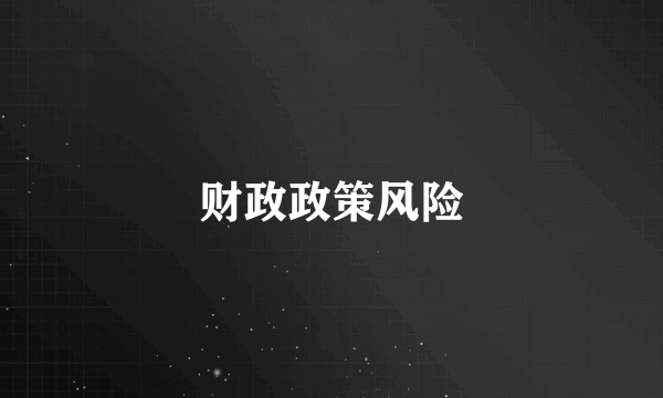 财政政策风险
