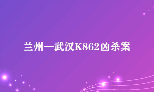 兰州—武汉K862凶杀案
