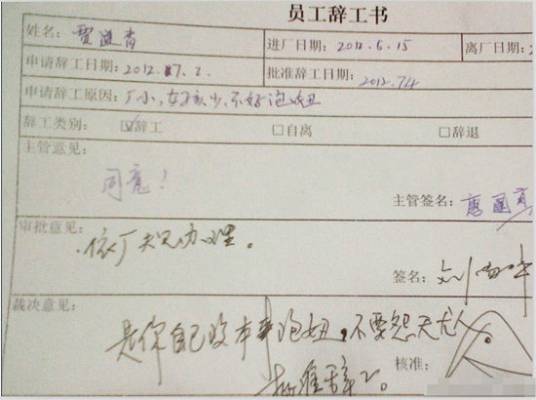 最火辞职信
