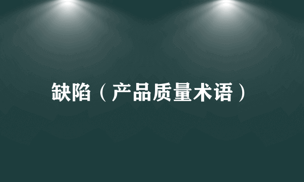 缺陷（产品质量术语）