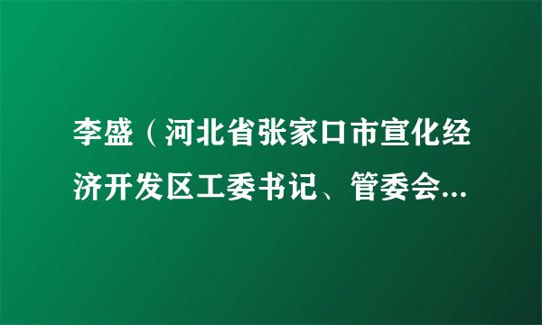 李盛（河北省张家口市宣化经济开发区工委书记、管委会主任，区政府党组副书记）