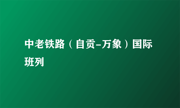 中老铁路（自贡-万象）国际班列
