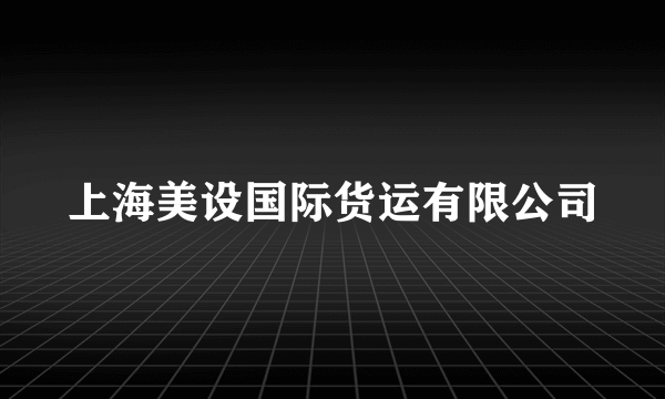上海美设国际货运有限公司
