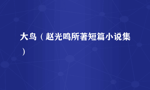 大鸟（赵光鸣所著短篇小说集）