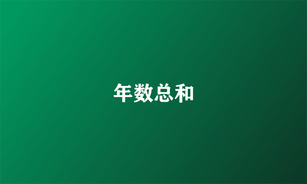 年数总和