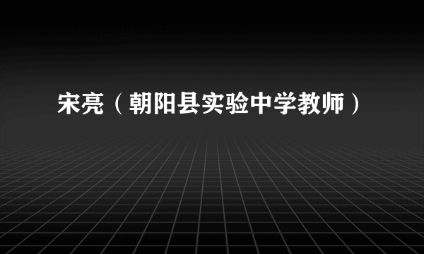 宋亮（朝阳县实验中学教师）