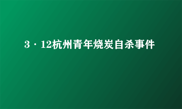 3·12杭州青年烧炭自杀事件