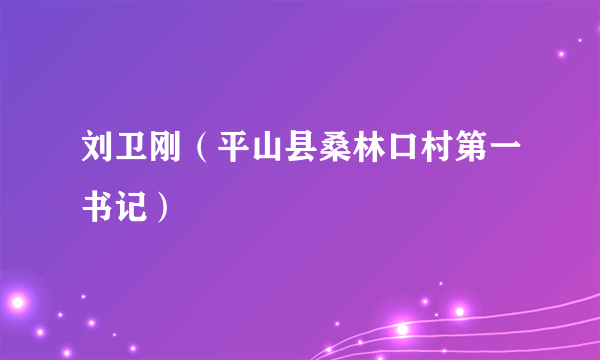 刘卫刚（平山县桑林口村第一书记）