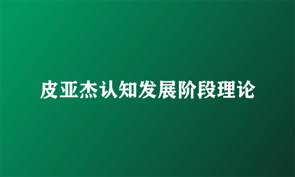 皮亚杰认知发展阶段理论