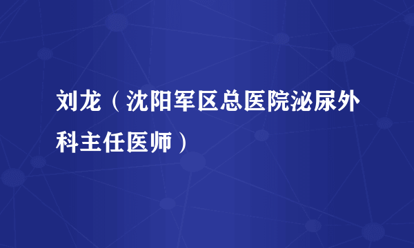 刘龙（沈阳军区总医院泌尿外科主任医师）