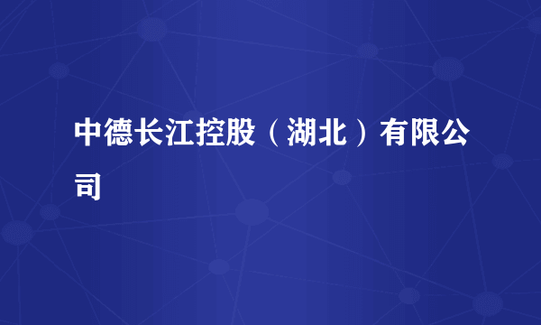 中德长江控股（湖北）有限公司