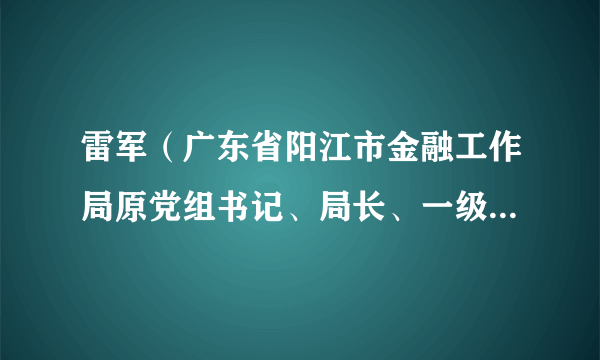 雷军（广东省阳江市金融工作局原党组书记、局长、一级调研员）