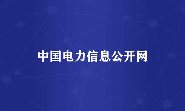 中国电力信息公开网
