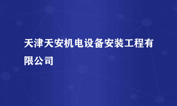 天津天安机电设备安装工程有限公司