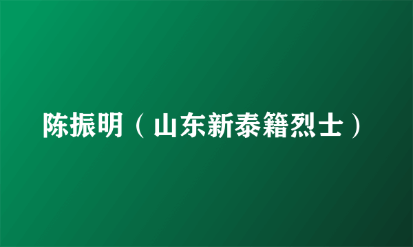 陈振明（山东新泰籍烈士）