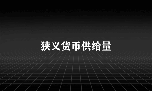 狭义货币供给量