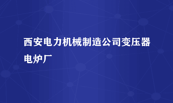 西安电力机械制造公司变压器电炉厂