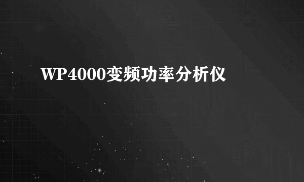 WP4000变频功率分析仪