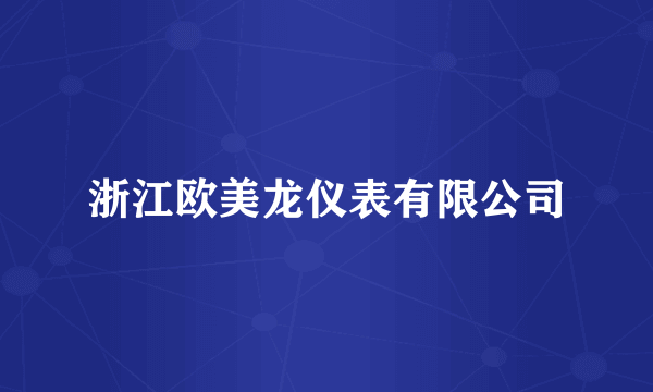 浙江欧美龙仪表有限公司