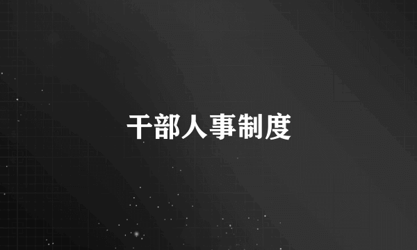 干部人事制度