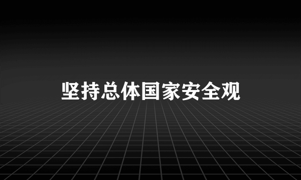 坚持总体国家安全观