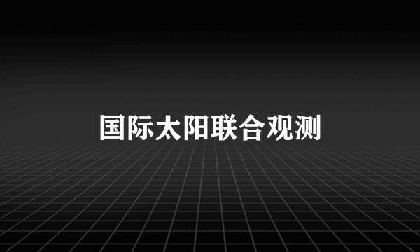 国际太阳联合观测