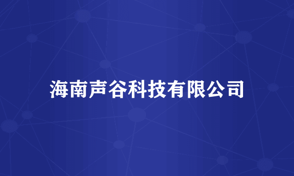 海南声谷科技有限公司