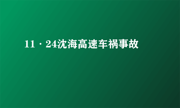 11·24沈海高速车祸事故