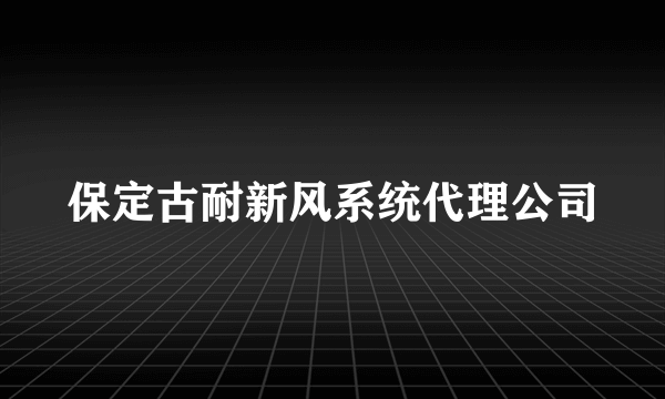 保定古耐新风系统代理公司