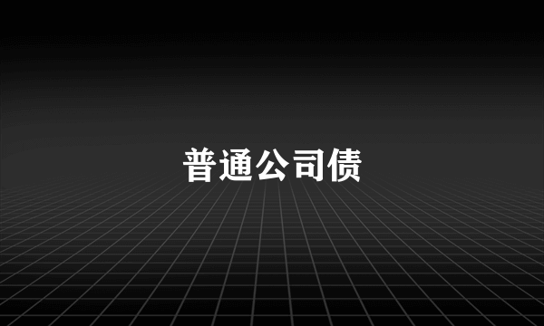 普通公司债