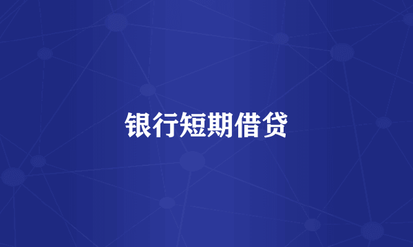 银行短期借贷