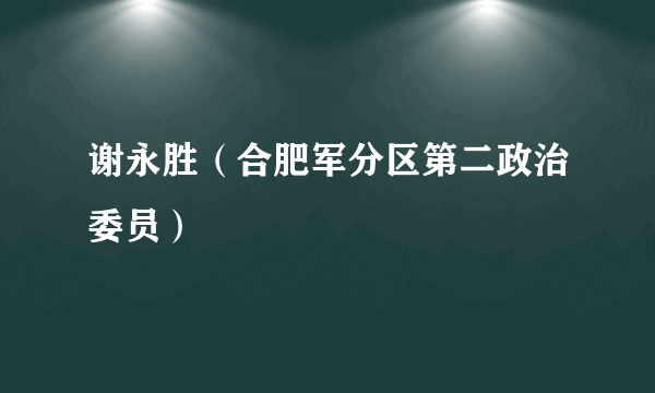 谢永胜（合肥军分区第二政治委员）
