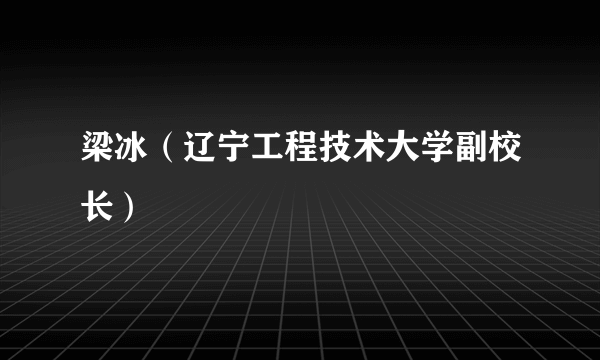 梁冰（辽宁工程技术大学副校长）
