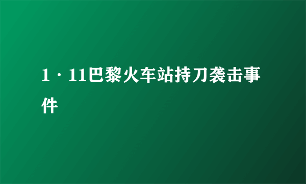 1·11巴黎火车站持刀袭击事件