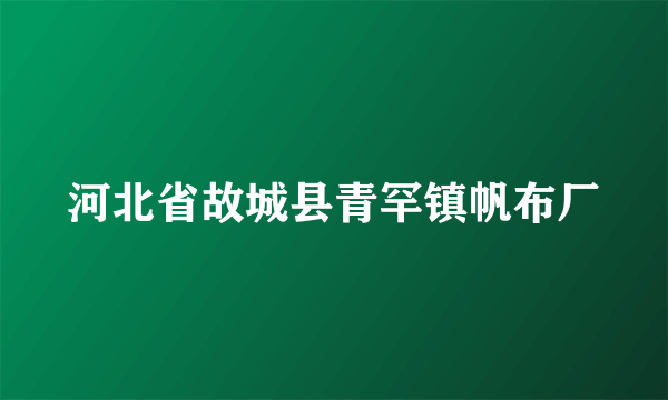 河北省故城县青罕镇帆布厂